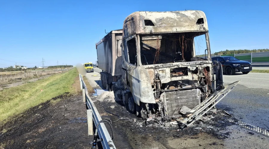 Pożar na A1 Wygoda