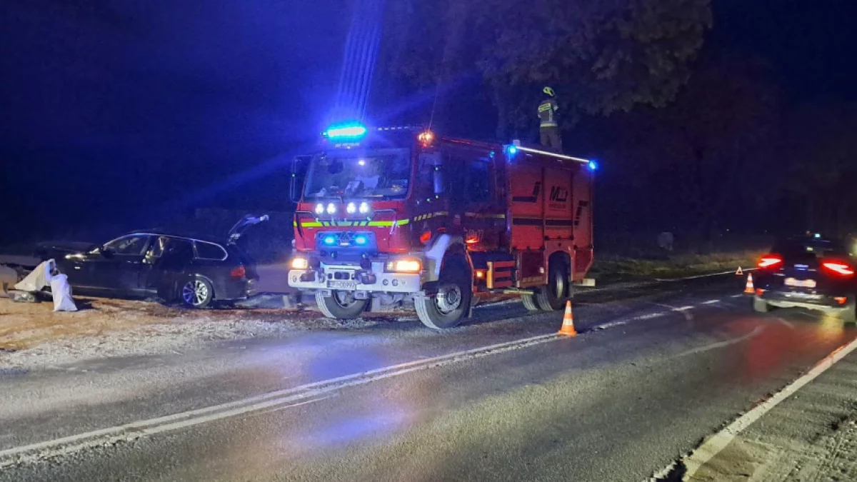 Wypadek pod Piotrkowem. Służby w akcji